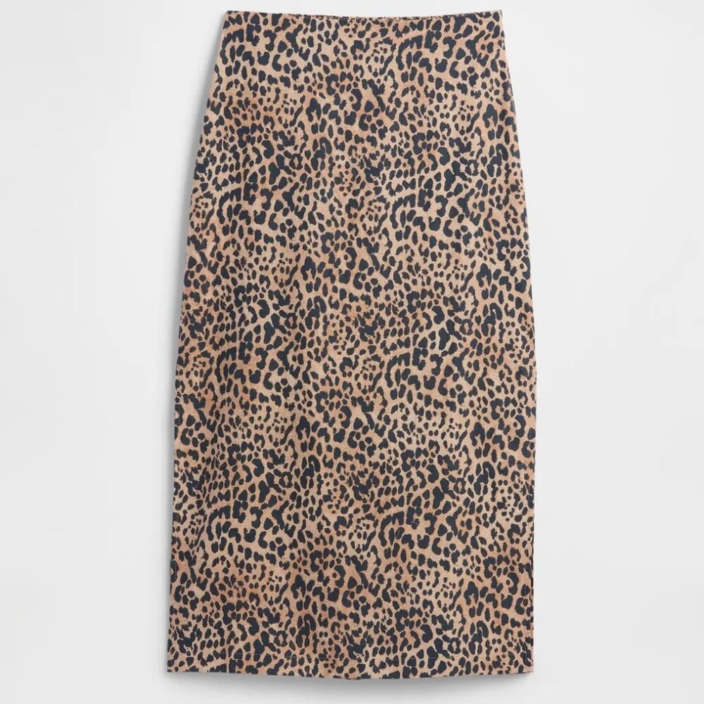 GAP Leopard Linen-Blend Maxi Slip Skirt/NWT/M - Picture 2 of 15